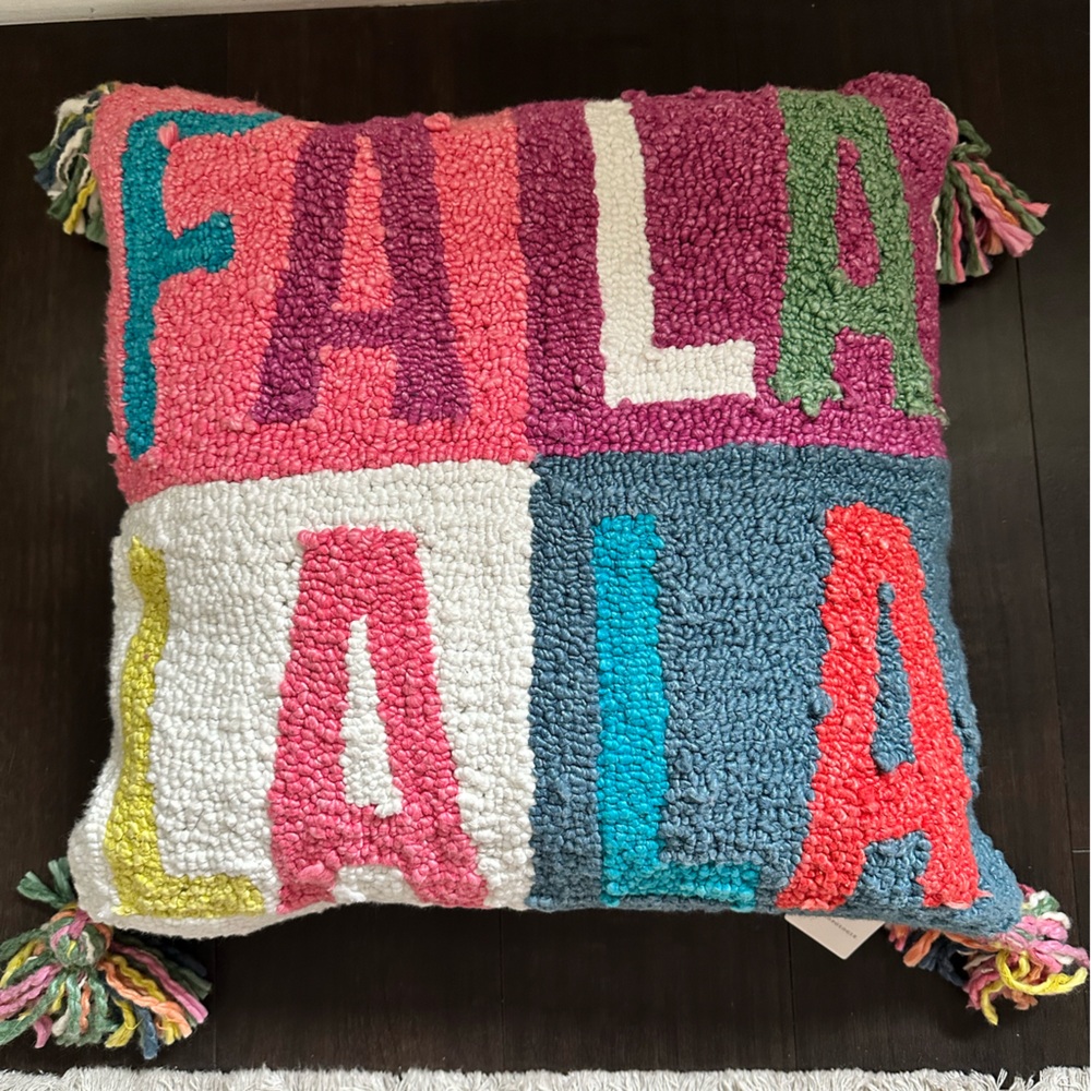 Anthropologie Season’s Greetings “Fa La La” Pillow - Picture 4 of 7